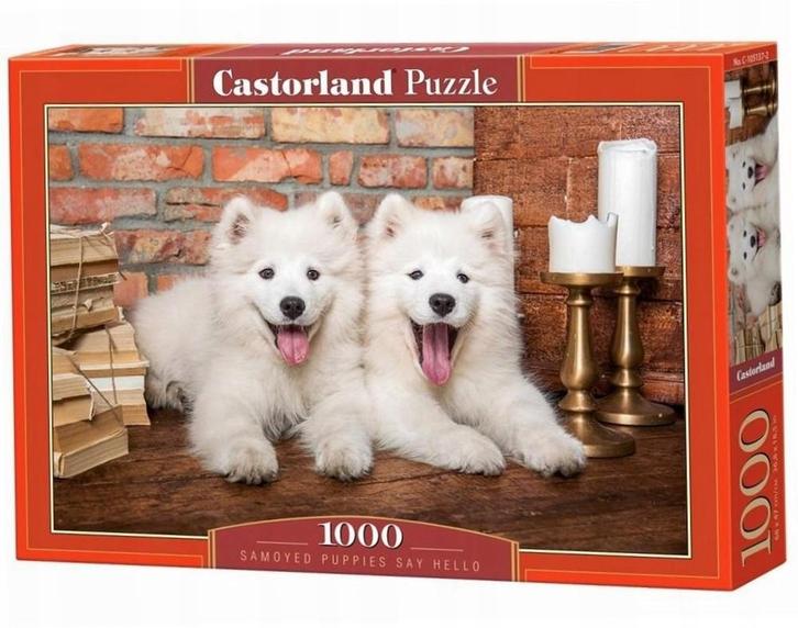 Samoyed Puppies Say Hello Puzzel (1000 stukjes) | Castorland, Hobby en Vrije tijd, Denksport en Puzzels, Nieuw, Verzenden