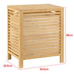 [en.casa] Wasmand bamboe met waszak en deksel 65 l, Huis en Inrichting, Badkamer | Badtextiel en Accessoires, Verzenden, Nieuw