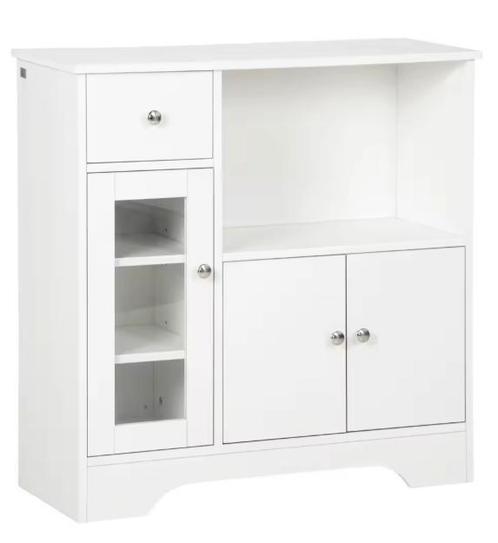 Keukenkast met Glazen Deur, Lade en Planken – 80×30×82 cm, Huis en Inrichting, Keuken | Keukenelementen, Nieuw, Verzenden