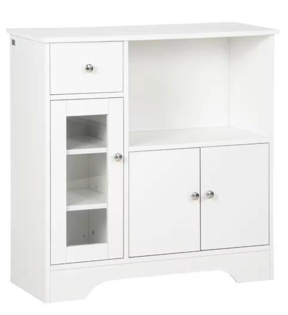 Keukenkast met Glazen Deur, Lade en Planken – 80×30×82 cm, Huis en Inrichting, Keuken | Keukenelementen, Nieuw, Verzenden