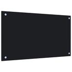 vidaXL Spatscherm keuken 70x40 cm gehard glas zwart, Verzenden, Nieuw