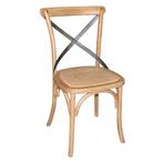 houten stoel met gekruiste rugleuning naturel  | 89 x 49,..., Verzenden, Nieuw in verpakking