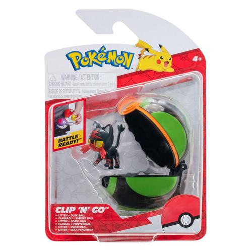 Jazwares Pokémon Clip N Go Figure Pack-Liten + Dusk Ball, Verzamelen, Beelden en Beeldjes, Nieuw, Ophalen of Verzenden