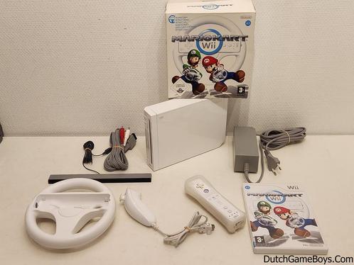 Nintendo Wii - White Console + Controller + Mario Kart + Whe, Spelcomputers en Games, Spelcomputers | Nintendo Wii, Gebruikt, Verzenden