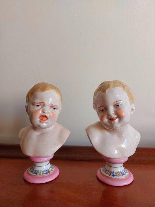 Samson, attr. - Buste, Busto Criança - 15 cm - Porselein, Antiek en Kunst, Antiek | Glas en Kristal