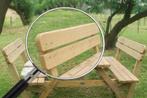 Rockwood® Rugleuning Picknicktafel 1.80m, Ophalen of Verzenden, Nieuw, Rechthoekig, Hout