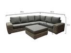 Queen hoek loungeset 6 delig grijs wicker, Tuin en Terras, Tuinsets en Loungesets, Ophalen of Verzenden, Nieuw, Wicker