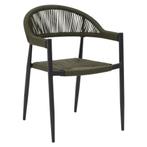 Stoel | VOLGA | Aluminium Rotan/Aluminium | Green | Zwart, Verzenden, Nieuw in verpakking