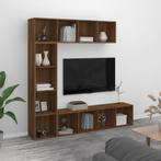 vidaXL 3-delige boekenkast- / tv-meubelset 180x30x180 cm, Huis en Inrichting, Kasten | Boekenkasten, Verzenden, 150 tot 200 cm