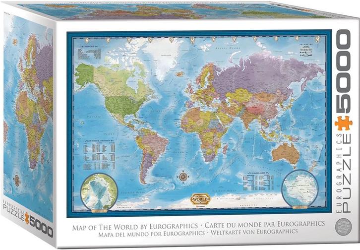 World Map Puzzel (5000 stukjes) | Eurographics - Puzzels, Hobby en Vrije tijd, Denksport en Puzzels, Nieuw, Verzenden