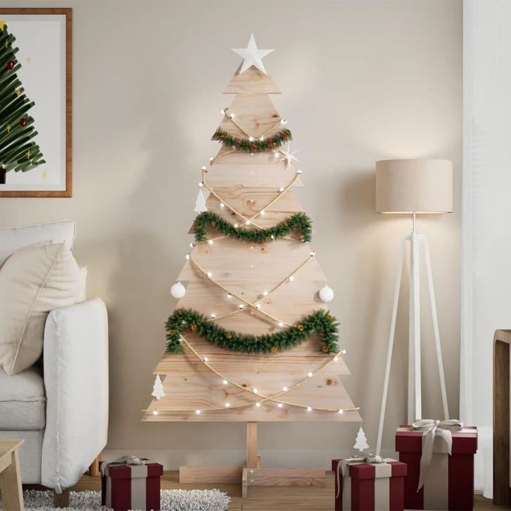 vidaXL Kerstdecoratie kerstboom 150 cm massief grenenhout, Diversen, Kerst, Nieuw, Verzenden