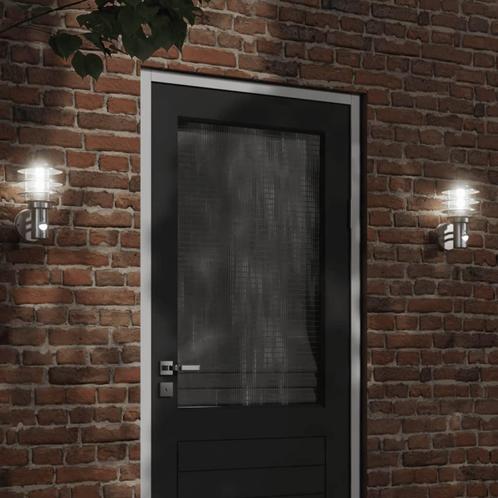 vidaXL Buitenwandlamp met sensor roestvrij staal, Tuin en Terras, Buitenverlichting, Nieuw, Verzenden