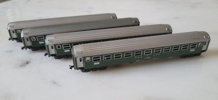 Trix N - Modeltrein (4) - Set van vier groene SBB, Hobby en Vrije tijd, Modeltreinen | N-Spoor