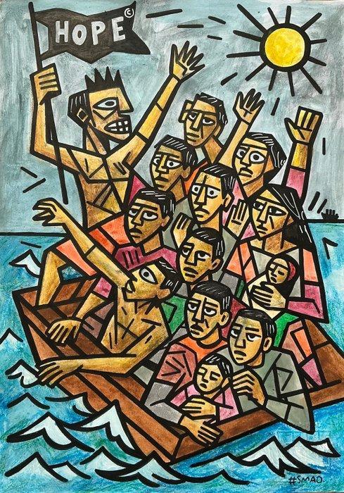 SMAO - Hope© / Seametary, Antiek en Kunst, Kunst | Schilderijen | Modern