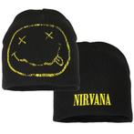 Nirvana Smiley Band Logo Beanie Muts Zwart - Officiële, Kleding | Heren, Verzenden, Nieuw