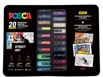 Uni Posca - Complete stiften Set - Metalen koffer Street Art beschikbaar voor biedingen