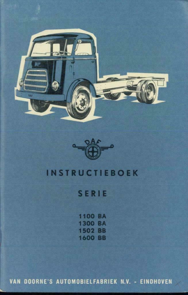 DAF SERIE 1100 1300 1502 1600 BA BB instructieboek Nederland, Auto diversen, Handleidingen en Instructieboekjes, Verzenden