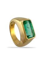 Ring - 18 karaat Geel goud, Vintage 18K Geel Goud en Smaragd, Sieraden, Tassen en Uiterlijk, Ringen, Nieuw