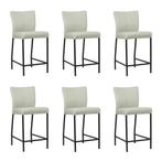 Set van 6 Leren barkruk Revolt laag - Toledo Perle, Ophalen of Verzenden, Nieuw, Leer