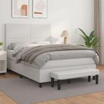 vidaXL Boxspring met matras kunstleer wit 140x190 cm, Overige materialen, Verzenden, Wit, Nieuw