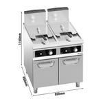 GGM Gastro | Dubbele friteuse op gas - 20+20 liter - 35 kW -, Witgoed en Apparatuur, Frituurpannen, Verzenden, Nieuw
