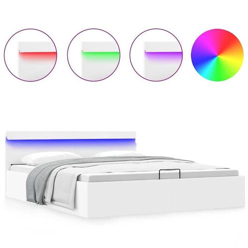LED Bed Wit 160x200 | Tweedekansje | Sfeerverlichting, Huis en Inrichting, Slaapkamer | Bedden, 160 cm, 200 cm, Wit, Nieuw, Overige materialen