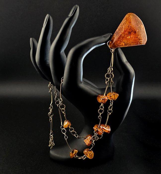 Opvallende vintage Baltisch amber sieraden – Driehoekige, Antiek en Kunst, Curiosa en Brocante