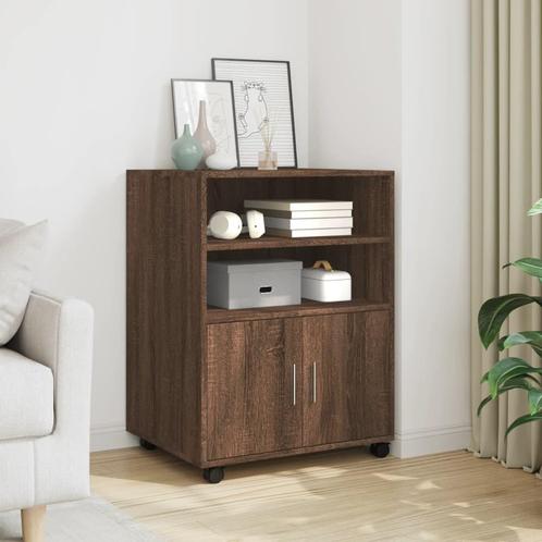 vidaXL Rolkast 60x48x81 cm bewerkt hout bruin eikenkleur, Huis en Inrichting, Kasten | Roldeurkasten en Archiefkasten, Nieuw, Verzenden