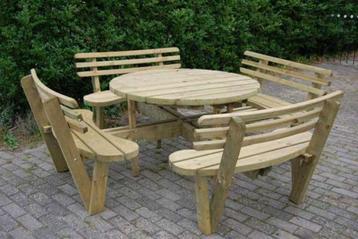 Rockwood® Rugleuning Picknicktafel Rond 1.20m beschikbaar voor biedingen