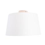 Plafondlamp met linnen kap wit 35 cm - Combi wit, Huis en Inrichting, Lampen | Plafondlampen, Nieuw, Overige materialen, Landelijk / Rustiek