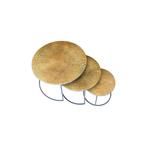 Set van 3 Tafels - rond - goud met zwart onderstel, Ophalen of Verzenden, Nieuw