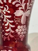 Egermann - Vaas - Kristal - Cristallo di Boemia rood, Antiek en Kunst