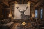 Wandtapijt van alpaca-jacquard «Cervo maestoso» Montagna -