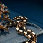 Roségouden schakel armband | 19 cm (solide armband), Sieraden, Tassen en Uiterlijk, Armbanden, Ophalen of Verzenden, Gebruikt