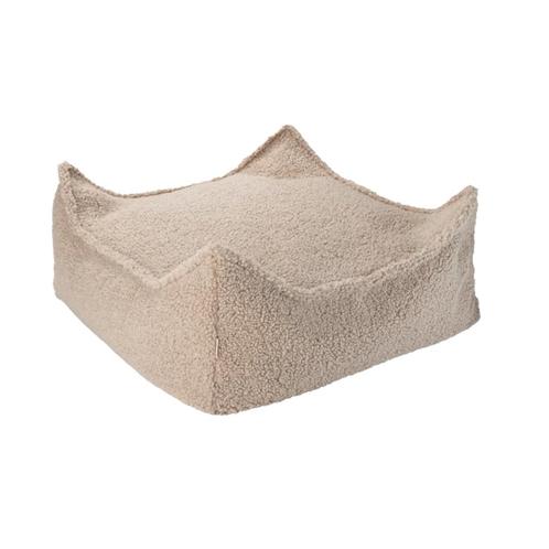 Vierkante zitzak Ottoman van zachte teddy stof – kleur Bi., Kinderen en Baby's, Kinderkamer | Inrichting en Decoratie, Nieuw, Ophalen of Verzenden