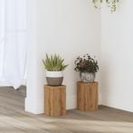 vidaXL Plantenstandaards 2 st 10x10x18 cm hout artisanaal, Verzenden, Nieuw