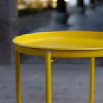 Tuintafel Sandefjord bijzettafel rond metaal 57,5xØ40 cm gee, Huis en Inrichting, Tafels | Bijzettafels, Verzenden, Nieuw