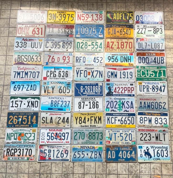 Complete Original Set License Plates All 50 States USA, Verzamelen, Merken en Reclamevoorwerpen, Ophalen