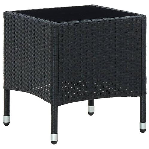 vidaXL Tuintafel 40x40x45 cm poly rattan zwart, Tuin en Terras, Tuintafels, Nieuw, Verzenden