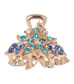 Haarspeld Klem Bloem Metaal Strass 3cm Blauw, Verzenden, Nieuw