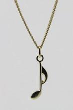 Gouden Muzieknoot ketting hanger, Sieraden, Tassen en Uiterlijk, Verzenden, Nieuw