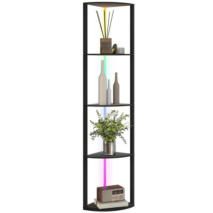 TRUUSK LED Staande Lamp - 5-traps Dimbaar - Met Plank - RGB, Huis en Inrichting, Lampen | Vloerlampen, Nieuw, Verzenden
