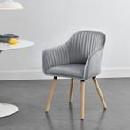 Fauteuil eetkamerstoel Dover 83x57,5x57 cm stof lichtgrijs, Huis en Inrichting, Verzenden, Nieuw