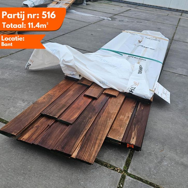 Thermo Fraké Channelsiding 2450-3350x141x20mm, Doe-het-zelf en Verbouw, Platen en Panelen, Ophalen of Verzenden