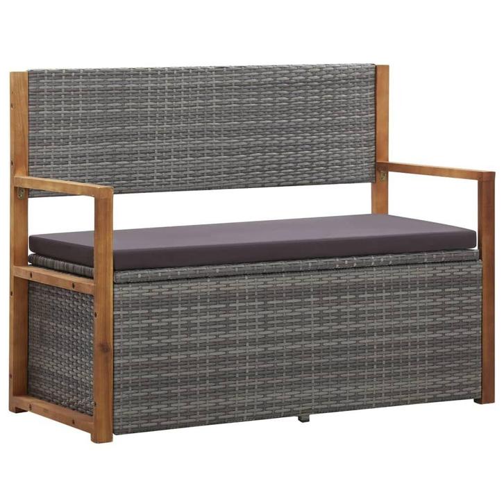 Grijze Opbergbank 115cm | Retourdeal | OP = OP, Huis en Inrichting, Banken | Bankstellen, Minder dan 150 cm, Minder dan 75 cm