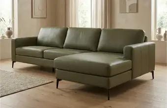 Leren bank – Loungebank, Huis en Inrichting, Banken | Bankstellen, Nieuw, Leer, Ophalen of Verzenden