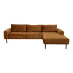 *WOONWINKEL* Gecapitinneerde Hoekbank Mosterd Chaise Longue