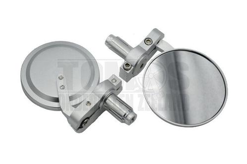 Spiegelset bar-end insteek rond zilver 12mm / 18mm univer..., Fietsen en Brommers, Brommeronderdelen | Algemeen, Nieuw, Ophalen of Verzenden