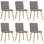 vidaXL Eetkamerstoelen 6 st stof taupe, Huis en Inrichting, Stoelen, Verzenden, Nieuw