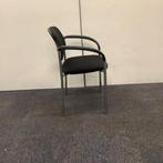 vergaderstoel, stapelstoel, zwarte stoffering - chrome poten, Huis en Inrichting, Stoelen, Gebruikt, Zwart, Ophalen of Verzenden